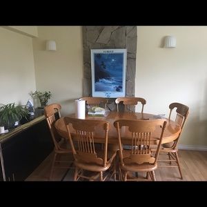 Oak dining table set